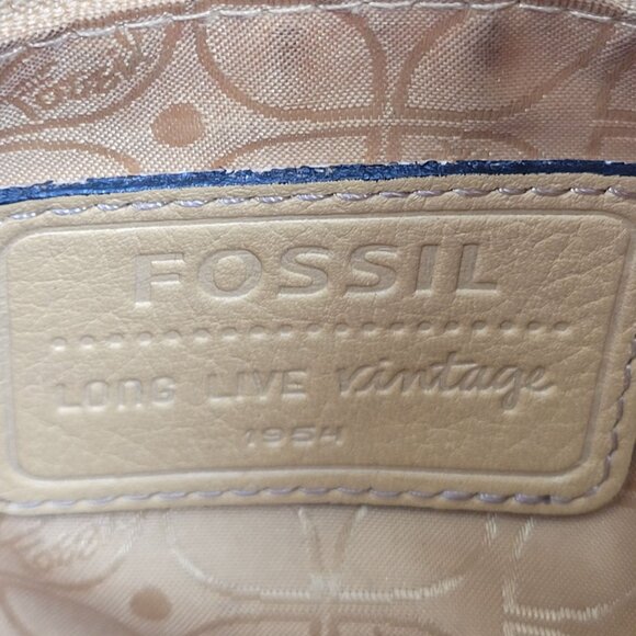 Vintage Fossil Long Live 1954 Women's Yellow Leather Strap Shoulder Bag - Picture 10 of 12